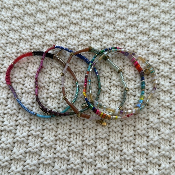 Anthropologie Colorful Chiclet Stretch Bracelet - Picture 2 of 3
